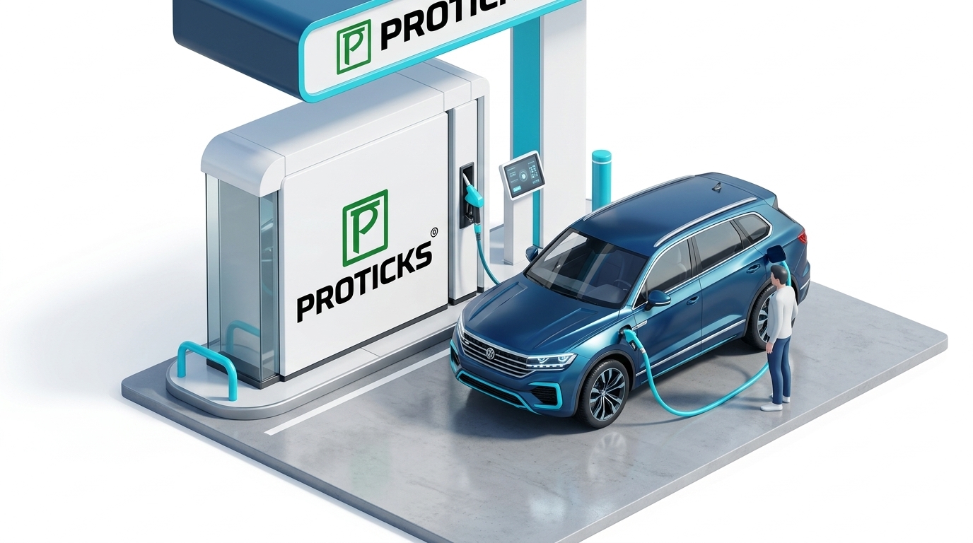 Passenger SUV at fueling station